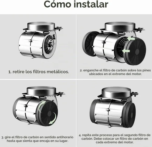 Vista 4 de CF005 Filtros de carbón para campana extractora de pared SOONYE Modelo: SOP (B)07-30/36, SOP (B) 13-24 (paquete de 2)