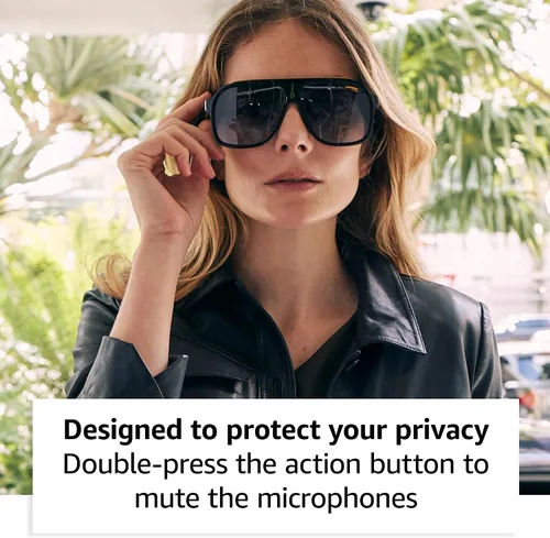 Vista 7 de Lentes inteligentes Carrera con Alexa (modelo más nuevo), Lentes inteligentes con audio, Armazón negro estilo cruiser con cristales de sol