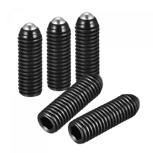 Vista 10 de uxcell Tornillos de fijación de punto de bola, 5pcs M10 x 0.472 in de acero de alto carbono Métrico Spring Hex Socket Grub Tornillo