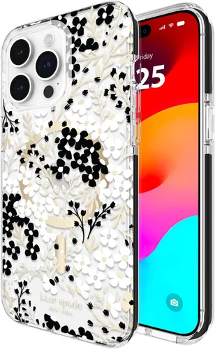 Vista 13 de Kate Spade New York Funda para iPhone 15 Pro Max, compatible con la funda MagSafe para teléfono, purpurina gruesa iridiscente
