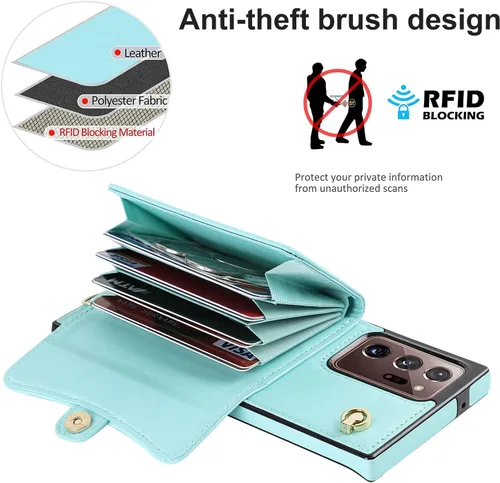 Vista 2 de Funda para Samsung Galaxy Note 20 de 6.7 pulgadas, bandolera con correa de hombro, funda protectora de moda para Galaxy Note 20 (azul)