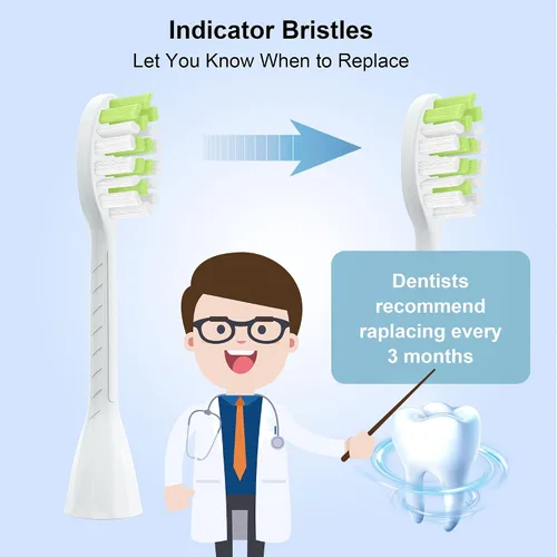 Vista 6 de Cabezales de repuesto para cepillos de dientes compatibles con Philips Sonicare One Cepillo de dientes eléctrico, cabezal de cepillo paquete de 10