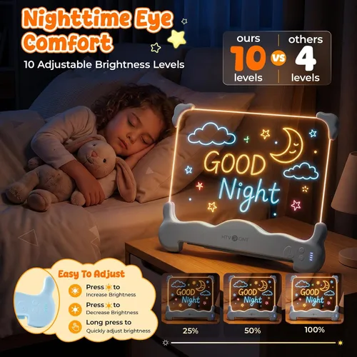 Vista 7 de Tablero de dibujo LED para niños, idea de regalo de cumpleaños y Navidad