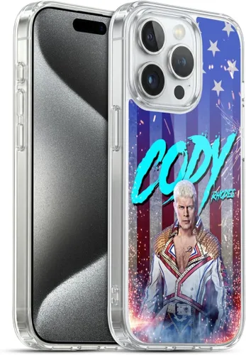 Vista 21 de Head Case Designs Funda de gel suave con licencia oficial de la WWE American Nightmare Flag Cody Rhodes Graphics compatible con Apple iPhone 7