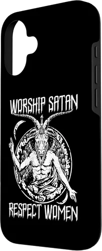 Vista 2 de Worship Satan Respect Women I Satanic Goat Head Case for iPhone 16