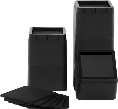 Vista 16 de BTSD-home Elevadores de cama de 2 o 4 pulgadas, resistentes, apilables, elevadores de muebles para sofá, mesa, silla, cama, bloques de elevadores