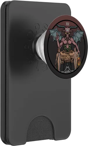 Vista 8 de El diablo Tarot Card Baphomet Halloween gótico de bruja satánica PopSockets intercambiables PopGrip