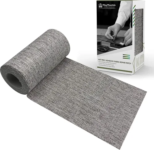 Vista 60 de KING MOUNTAIN Parche de lona para planchar, 3 x 60 pulgadas, parche de reparación de tela 100% algodón impermeable, utilizado para varios sofás