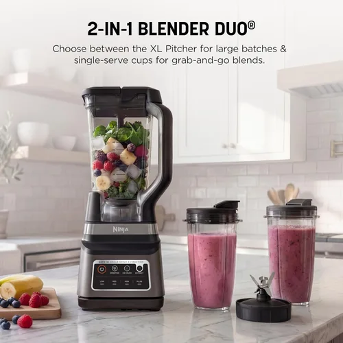 Vista 2 de Ninja BN751 Professional Plus DUO Licuadora, 1400 vatios máximo, 3 programas de Auto-IQ para batidos, bebidas congeladas y extracciones