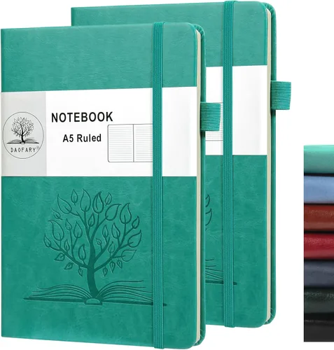 Vista 11 de Daofary Cuaderno de puntos con soporte para bolígrafo, cuaderno de cuadrícula de puntos A5 con 160 páginas, papel grueso de 2.95 oz/yd², diario