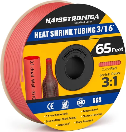Vista 44 de haisstronica Tubo termorretráctil 3:1, relación de encogimiento, tubo termorretráctil de grado marino forrado con adhesivo para el hogar, automoción