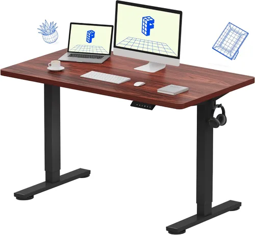 Vista 29 de FLEXISPOT EN1 - Escritorio de pie de una pieza, 40"x24" de escritorio sin costuras, eléctrico, altura ajustable para oficina en casa, salas de Negro
