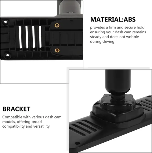 Vista 6 de ULTECHNOVO Kit de montaje de espejo retrovisor para cámara de tablero universal con panel de placa trasera y base de clip, soporte de DVR de coche