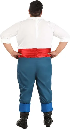 Vista 7 de Disfraz de príncipe Eric para adultos talla grande la Sirenita índigo rojo blanco