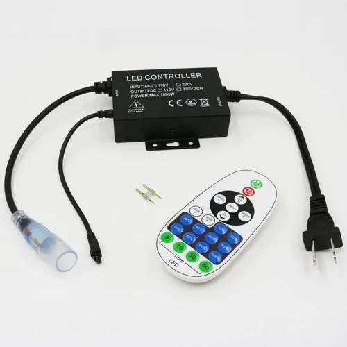Vista 24 de Adaptador de fuente de alimentación con receptor IR+23 teclas de control remoto para 360° LED NEON Light (16.4 ft-65.6 ft)