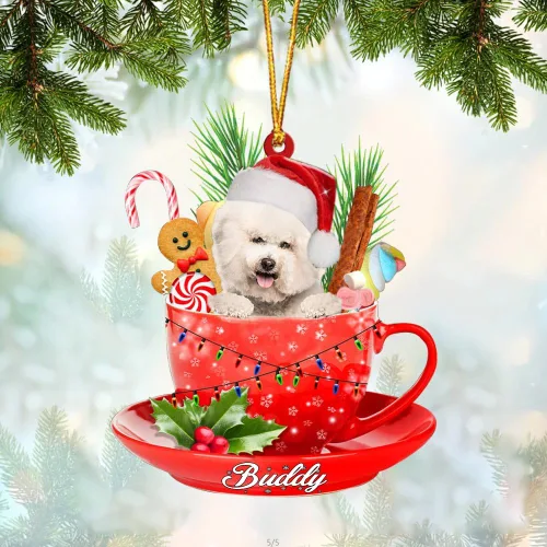 Vista 10 de Alaskan Malamute - Adorno de tetera de perro sentado en una tetera de Navidad, adorno de Navidad con nombre personalizado, adorno de automóvil