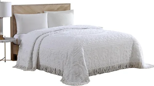 Vista 19 de Beatrice Home Fashions Medallón de chenilla, funda estándar, azul