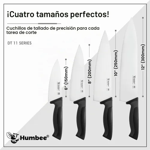 Vista 7 de Cuchillo de chef profesional con mango ergonómico – Cuchillo de cocina de acero inoxidable certificado NSF, dientes de onda dentada, hoja duradera