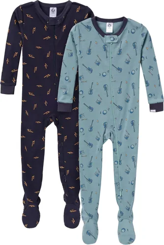 Vista 13 de Gerber Baby Boys 2-Pack Footed Pajamas Oso Verde Rayas Blancas