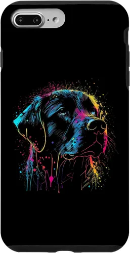 Vista 9 de iPhone 15 Negro Labrador Perro Pintura Acuarela Pintura Colorido Mamá Caso