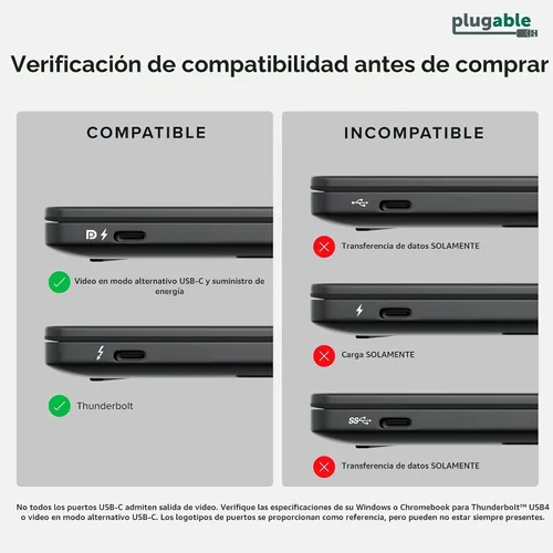 Vista 7 de Adaptador USB C a HDMI enchufable para monitores duales 4K 60Hz Multi