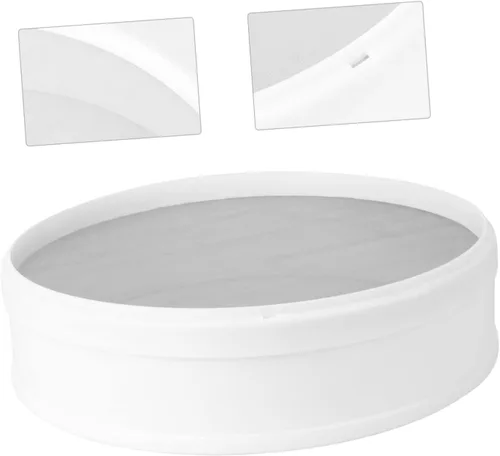 Vista 8 de 1 colador redondo de acero inoxidable de malla fina para hornear uso en cocina y cocinar tamiz de harina color blanco herramienta de cocina