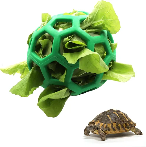 Vista 7 de Tirifer Bola alimentadora de tortuga, 5.5 pulgadas, fomenta los comportamientos de alimento, mantiene a las mascotas entretenidas