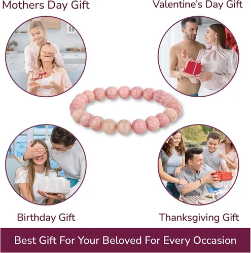 Vista 59 de Crystal Vibe Pulseras de cuentas de 0.315 in para mujeres y hombres, pulseras de cristal con piedras preciosas naturales, tamaño elástico ajustable