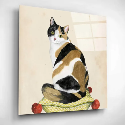 Vista 3 de Epic Art 'Lady Cat III' de Grace Popp, cristal acrílico para pared, 12 x 12 pulgadas