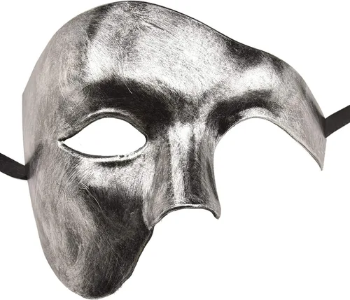 Vista 4 de KEFAN Máscara de mascarada para hombre, máscara de media cara Phantom of The Opera