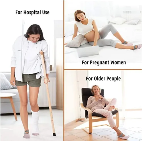 Vista 6 de Calcetines de yoga antideslizantes para mujer, calcetines pegajosos para pilates, barra pura, caminar y bikram fitness calcetines con puños