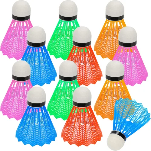 Vista 8 de Hysagtek 12 piezas de bádminton volante de bádminton Birdie, deportes interiores y exteriores, entrenamiento de pelota de ejercicio, gimnasio, juego