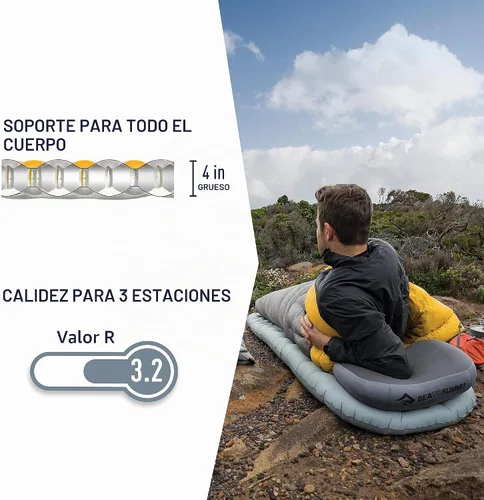 Vista 4 de Sea to Summit Ether Light XT - Colchoneta para dormir extra gruesa aislada, cónica, pequeña (66 x 21.5 x 4 pulgadas)