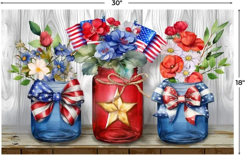 Vista 3 de Briarwood Lane Felpudo de flores americanas