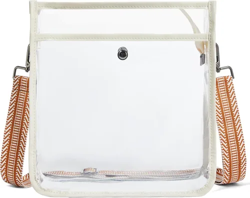 Vista 13 de Bolso Cruzado Transparente Bluome para Eventos en Estadios 12 x 6 x 12, Bolsos Cruzados Transparentes para Mujeres, Aprobado para Conciertos