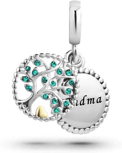 Vista 2 de KunBead Abalorios colgantes de plata con forma de árbol de la vida para cumpleaños de la abuela, Metal, Cobre