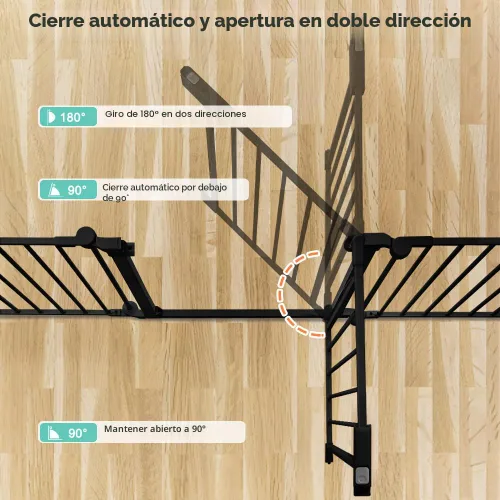 Vista 2 de COMOMY 150" Baby Gate Extra Wide, Dog Gate for House Stairs Doorways Negro