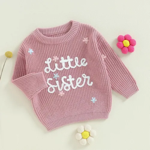 Vista 100 de VISGOGO Suéter a juego para hermanitas grandes y pequeñas, ropa de una sola pieza