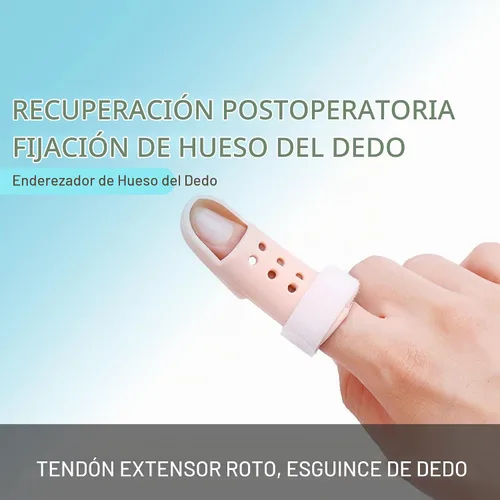 Vista 3 de SooGree 2 piezas de férula de dedo mazo soporte de dedo férula de dedo soporte protector de plástico para inmovilizador de dedos ajustable para 2