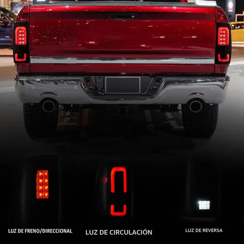 Vista 4 de HAKA TOUGH Conjunto de luces traseras LED para Dodge Ram 1500 2009-2018 Dodge Ram 2500/3500 2010-2018 2010-2018 luces traseras ahumadas negras