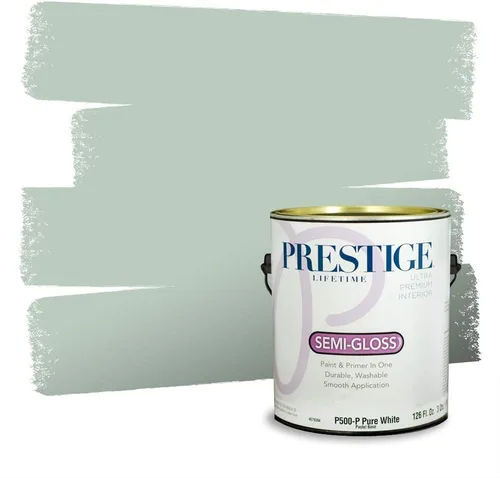 Vista 184 de Prestige Paints - Pintura exterior e imprimación en uno, 1 galón, plano, compatibilidad comparable con el color menta «Whipped Mint» de Behr