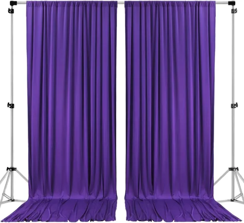 Vista 23 de AK TRADING CO. Cortinas de telón de fondo de poliéster beige de 10 x 10 pies con bolsillos para varillas - Cortinas para decoración de ventanas
