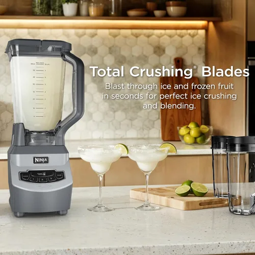 Vista 4 de Ninja BL660 - Licuadora profesional compacta para batidos y procesamiento de alimentos, 1100 vatios, 3 funciones - para bebidas congeladas, batidos