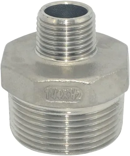 Vista 40 de 1/4" macho NPT a 1/8" hembra NPT hembra reductor/reductor buje de tubería, adaptador, buje hexagonal SS 304 de acero inoxidable