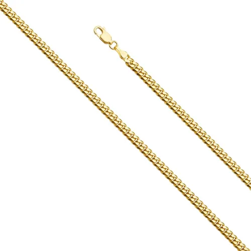Vista 2 de 14K Solid Gold Miami Cuban Link Curb Chains (Select Options)