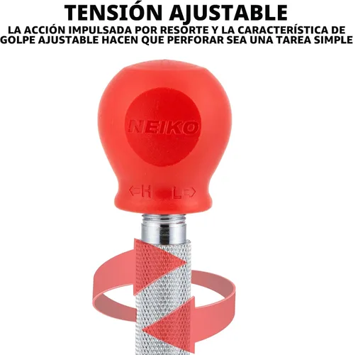 Vista 3 de NEIKO 02638A - Punzón central automático de 5 pulgadas para metal, herramienta de perforación central con resorte de impacto ajustable, punzón