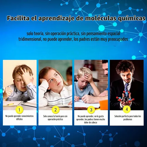 Vista 9 de EXBEPE Kit de modelo molecular de química 452 piezas con C60, conjunto de ciencia educativa Aprendizaje Química Átomos, Vínculos y Estructuras