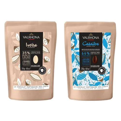 Vista 17 de Valrhona Premium French Barras de Chocolate Negro para Hornear (Feves). Clásico GUANAJA 70% Cacao. Fácil de Derretir. Fácil de Picar. Intenso