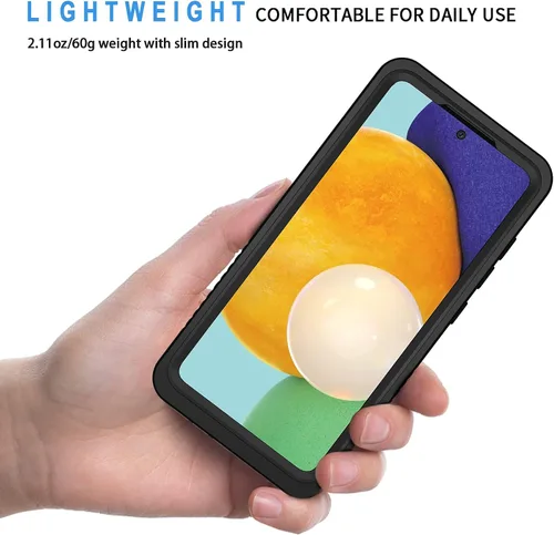 Vista 2 de Lanhiem Funda para Samsung Galaxy A52, IP68 impermeable a prueba de polvo con protector de pantalla integrado, funda protectora de cuerpo completo
