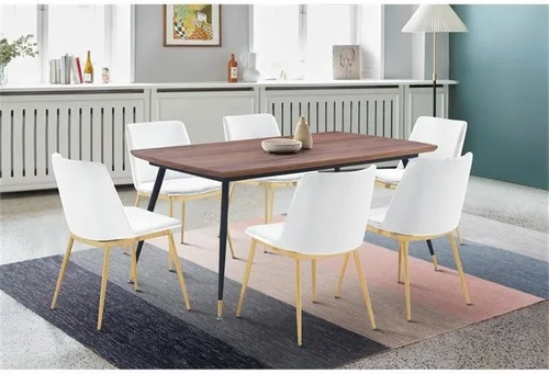 Vista 3 de Messina - Juego de 2 sillas modernas de terciopelo y metal dorado con patas de comedor